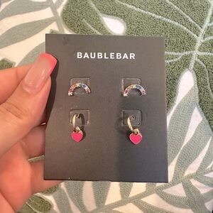 Rainbow and Heart Earrings from Bauble Bar